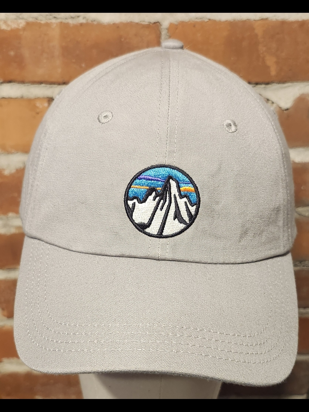 Patagonia Light Gray Cap with Mountain Patch